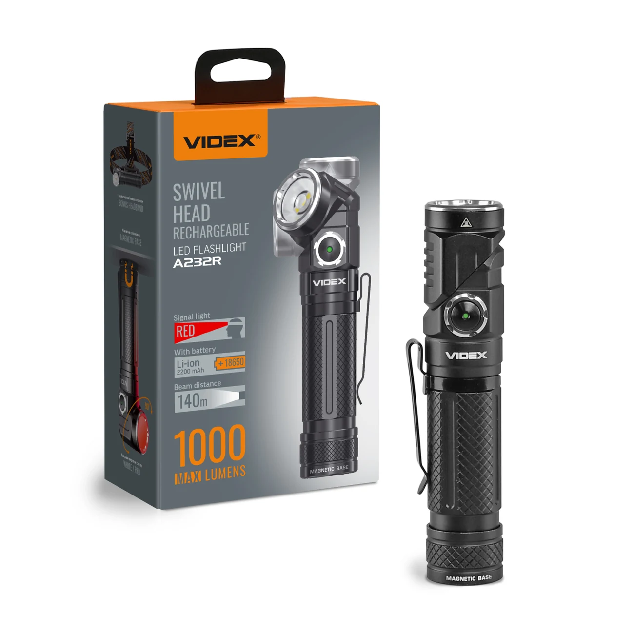 VIDEX VLF-A232R Şarj Edilebilir LED El Feneri