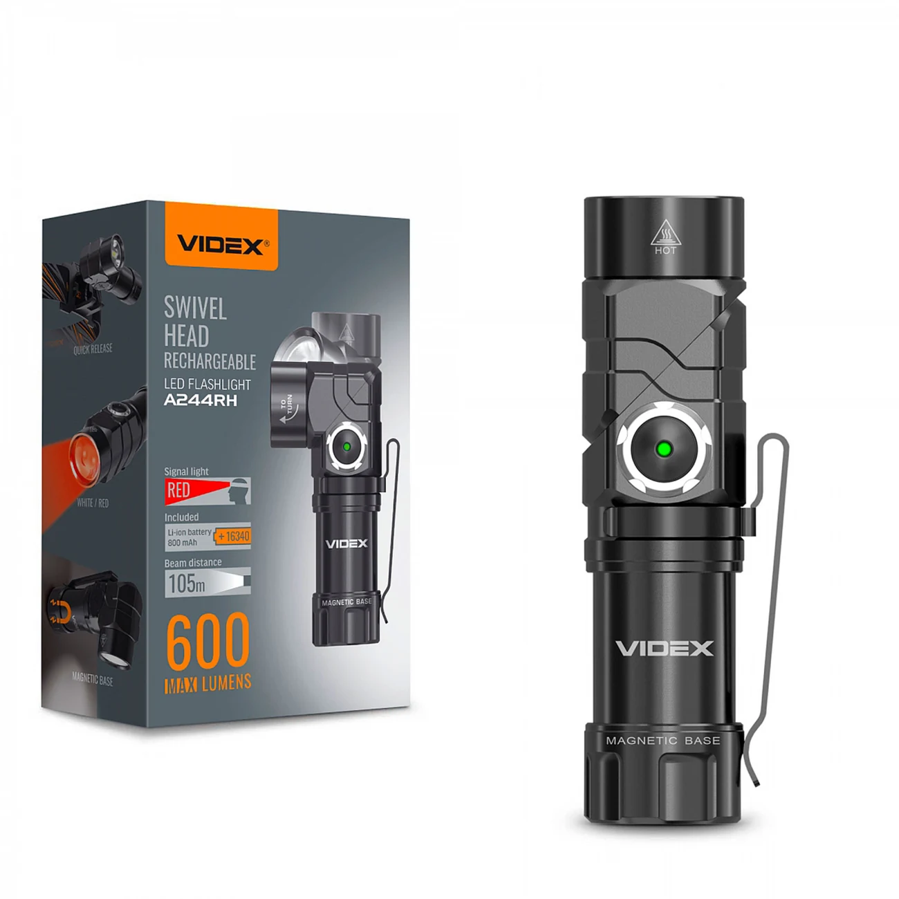 VIDEX VLF-A244RH Şarj Edilebilir LED El Feneri