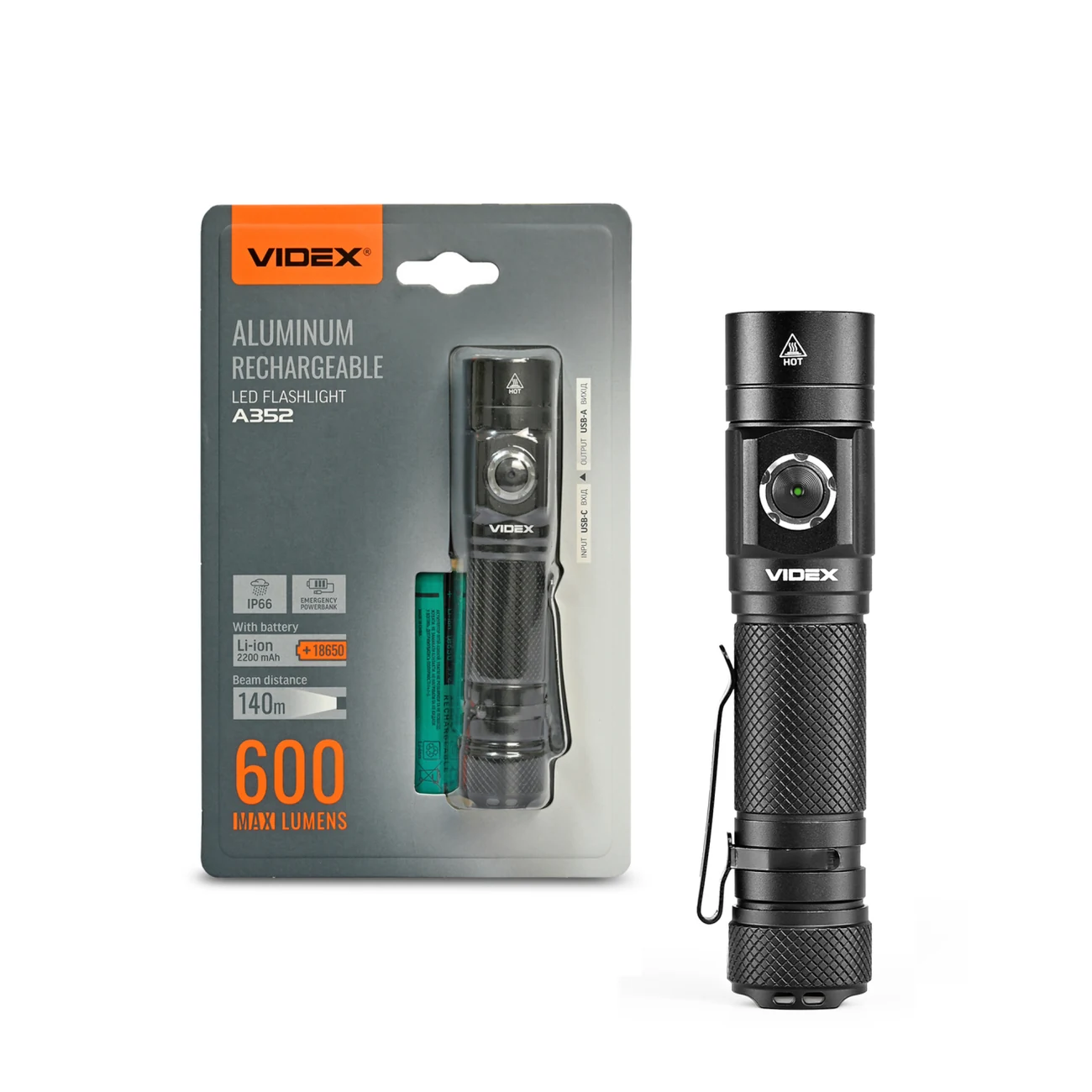 VIDEX VLF-A352 Şarj Edilebilir LED El Feneri