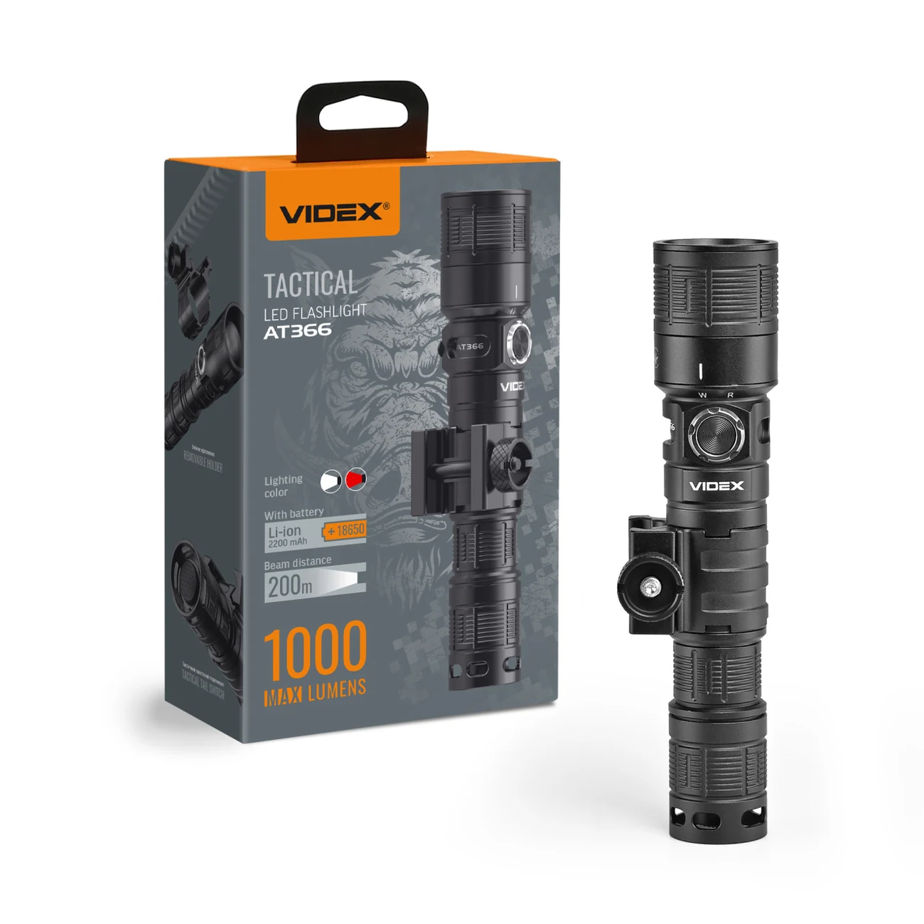 VIDEX VLF-AT366 Taktik LED El Feneri 1000Lm 5000K