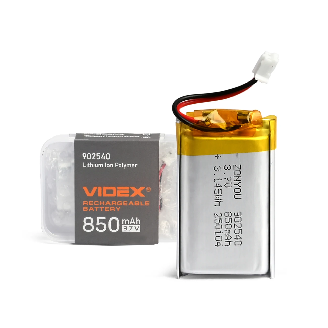 VIDEX VLF-B902540-85 Li-pol Şarj Edilebilir Yedek Pil 850mAh