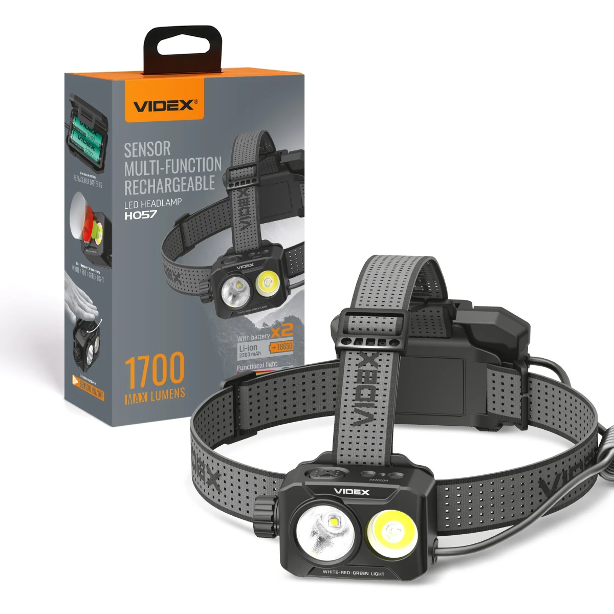 VIDEX VLF-H057 1700 Lümen Şarj Edilebilir LED Kafa Lambası